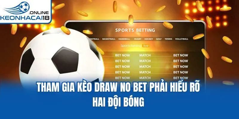 Tham gia kèo Draw No Bet phải hiểu rõ hai đội bóng Tham gia kèo Draw No Bet phải hiểu rõ hai đội bóng
